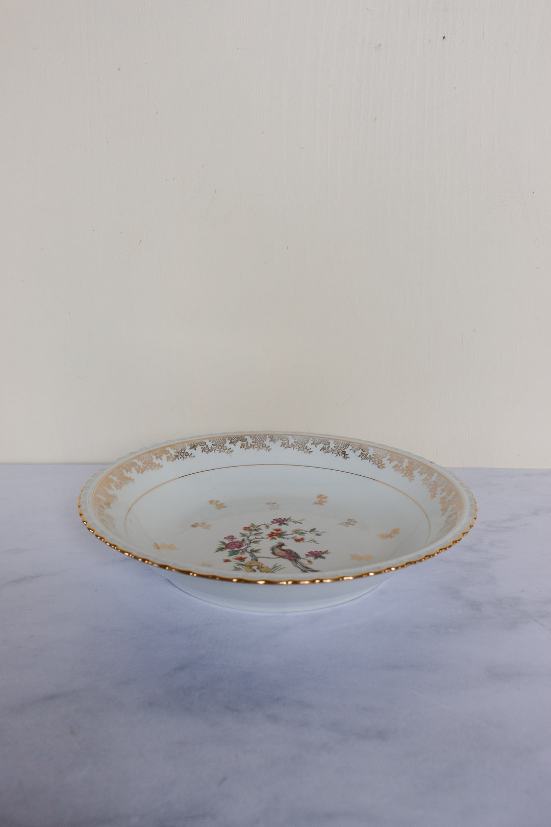 midcentury french limoges bird of paradise service, set of 41