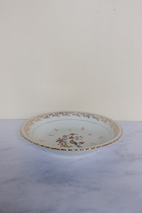 midcentury french limoges bird of paradise service, set of 41