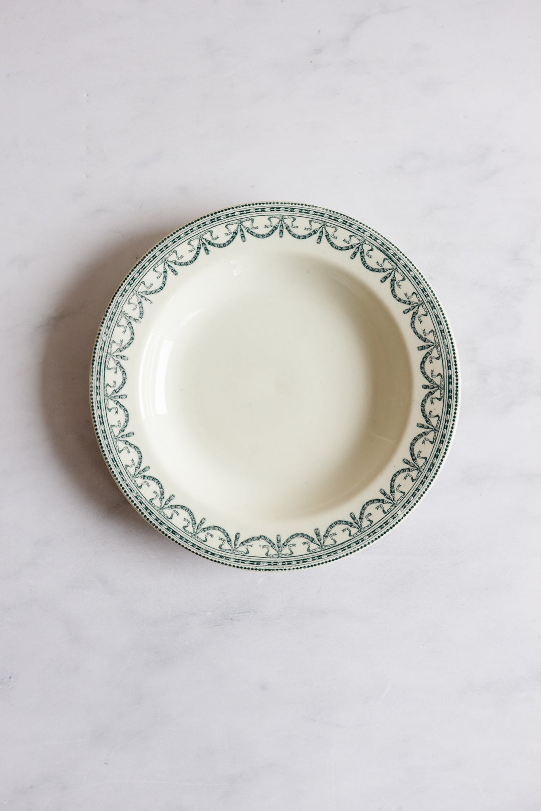 antique french transferware "guirlandes L. XVI" bowls, set of 12