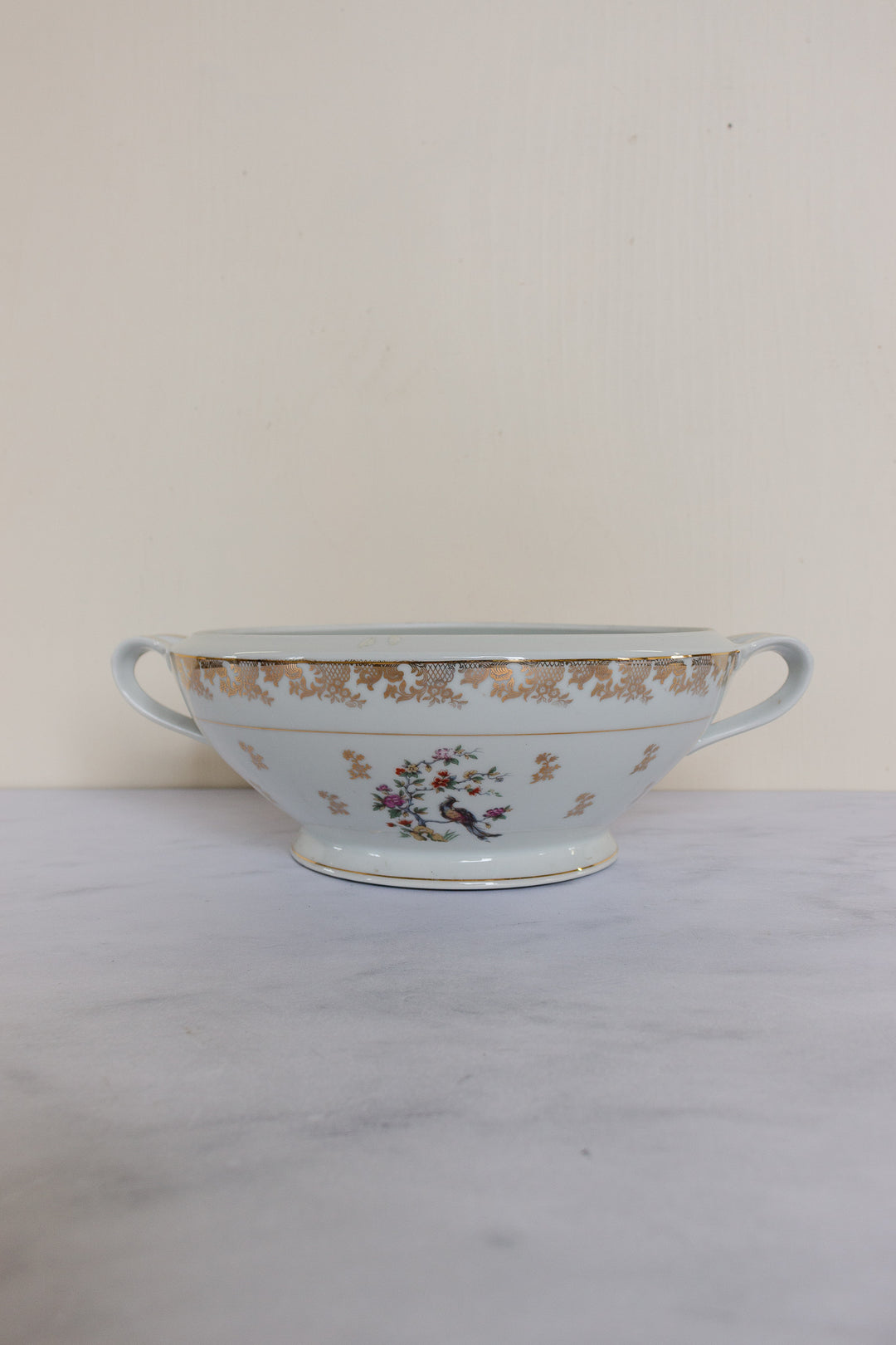 midcentury french limoges bird of paradise service, set of 41