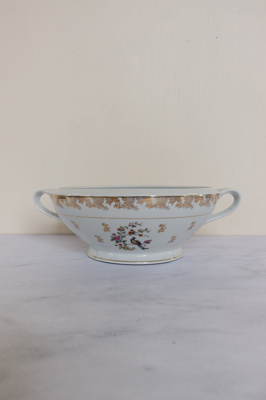 midcentury french limoges bird of paradise service, set of 41