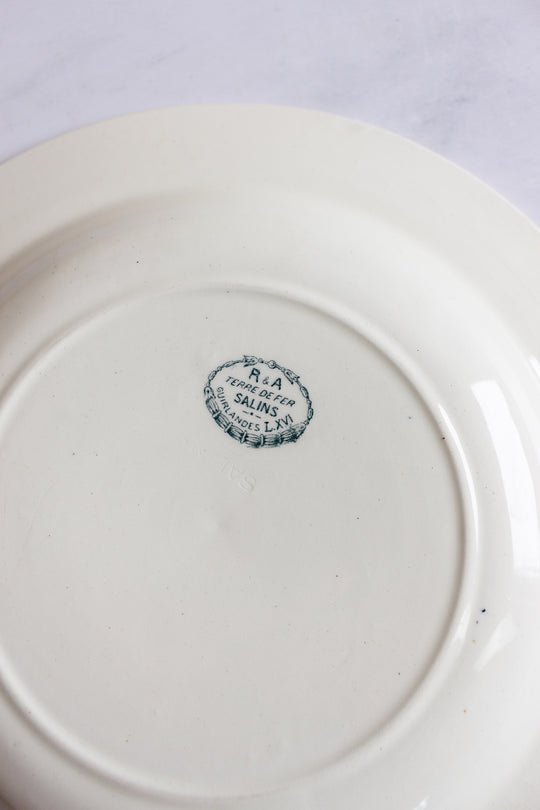 antique french transferware "guirlandes L. XVI" bowls, set of 12