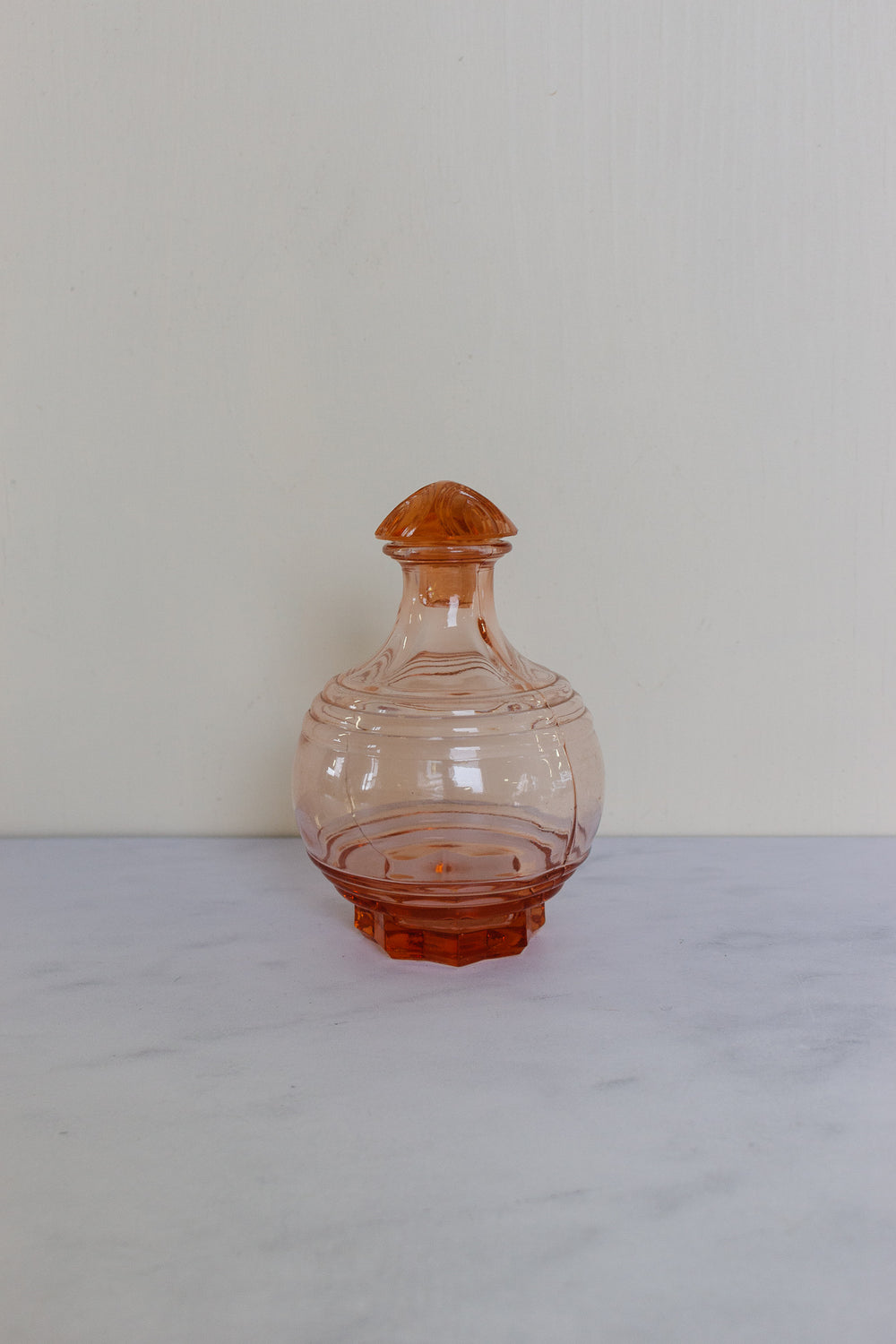 midcentury French pink decanter set