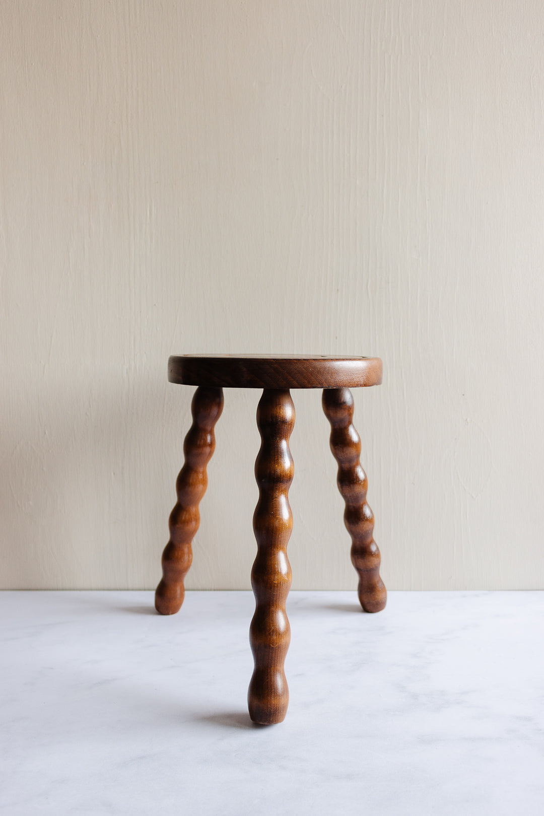 midcentury French bobbin leg stool