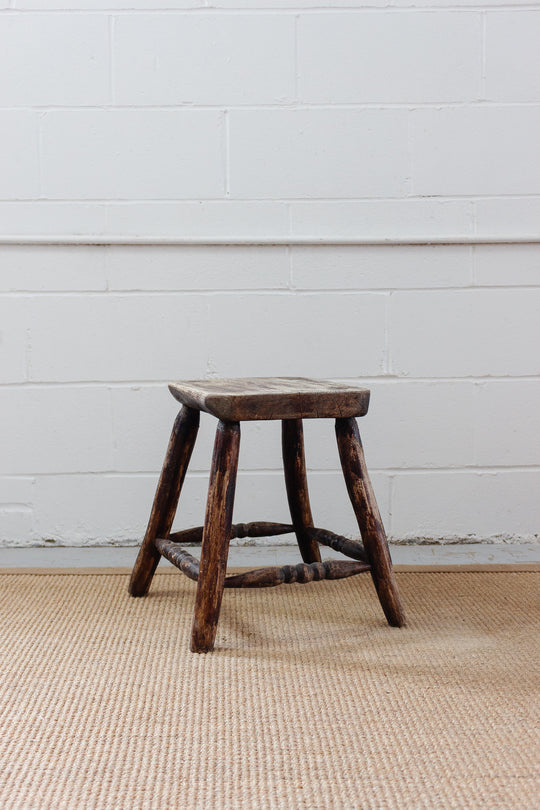 vintage french primitive handmade stool