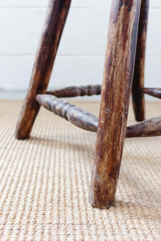 vintage french primitive handmade stool