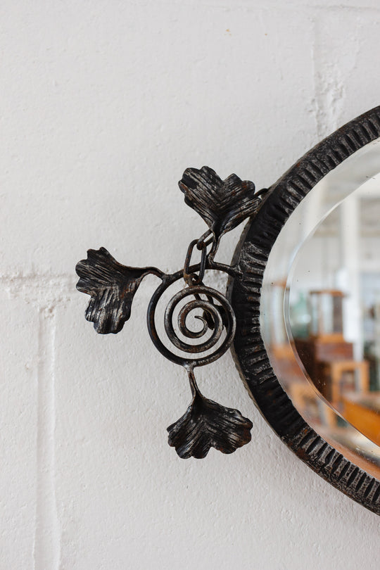 vintage french wrought iron mirror