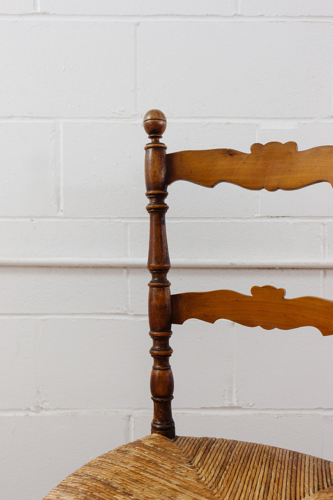 pair of 19th century French provincial walnut and rush chairs