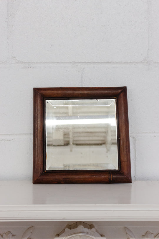 antique french faux bamboo square mirror
