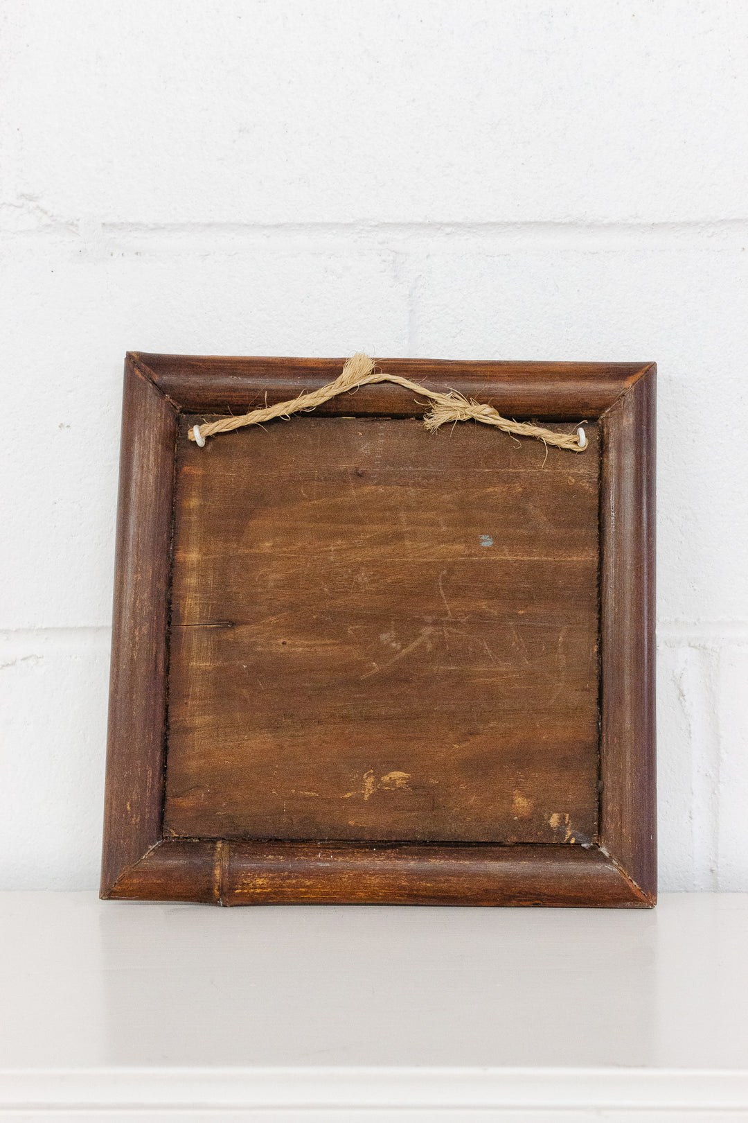 antique french faux bamboo square mirror