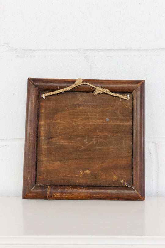 antique french faux bamboo square mirror