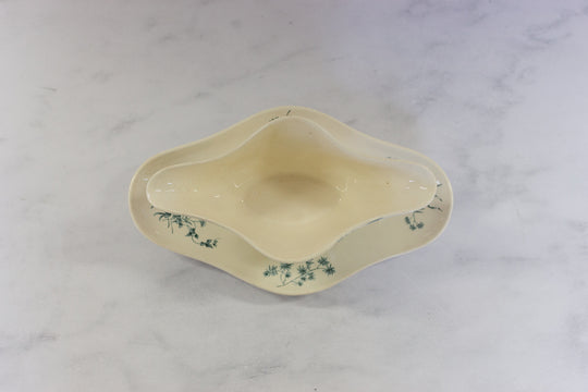 antique french transferware “saucière” gravy boat