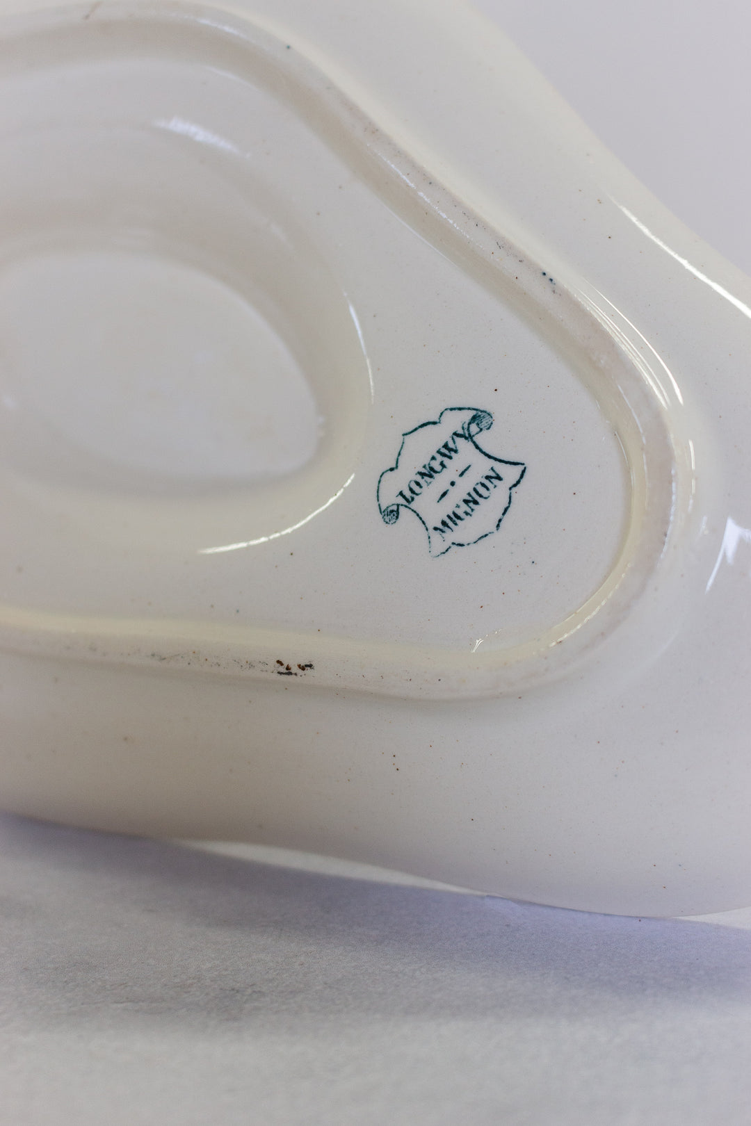 antique french transferware “saucière” gravy boat