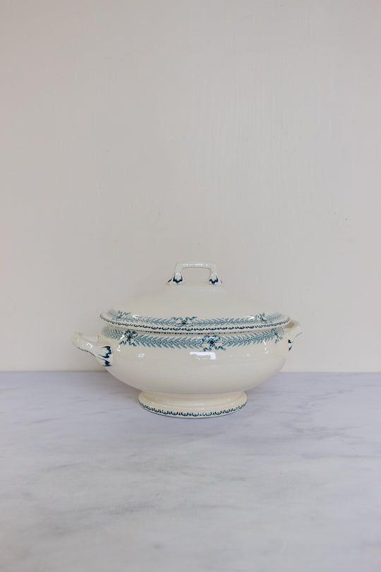 antique French transferware “soupière” tureen