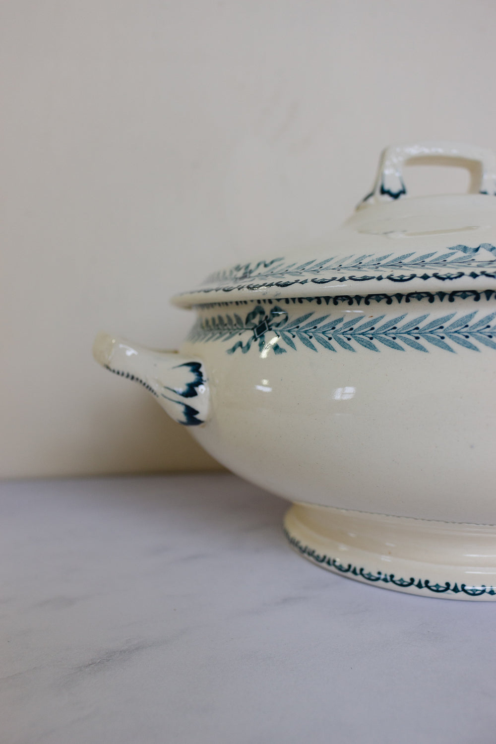 antique French transferware “soupière” tureen