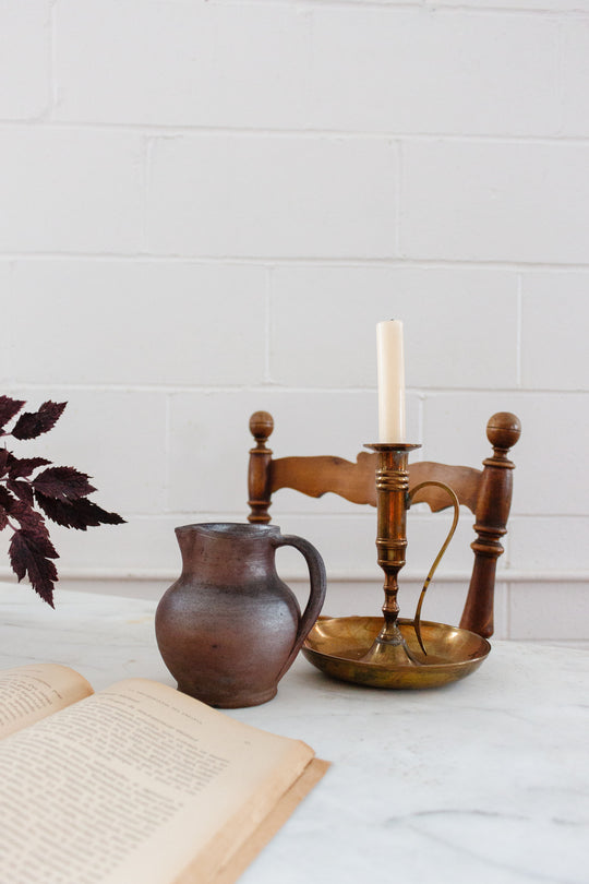 vintage french brass chamberstick