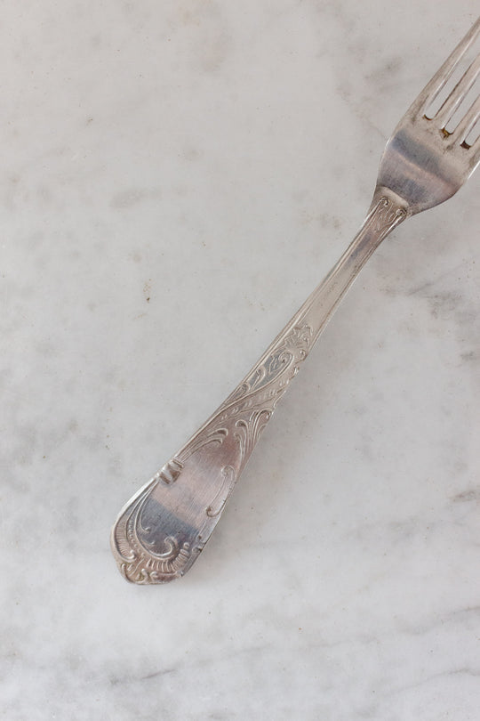 antique french silverplate flatware, matching set of 24