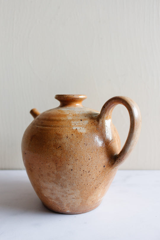 vintage French studio pottery oil vessel