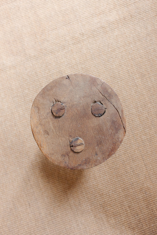 midcentury french hand carved brutalist stool