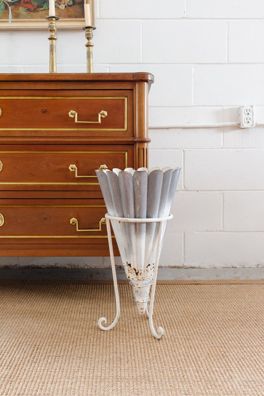 midcentury French wrought iron “parapluie” umbrella stand