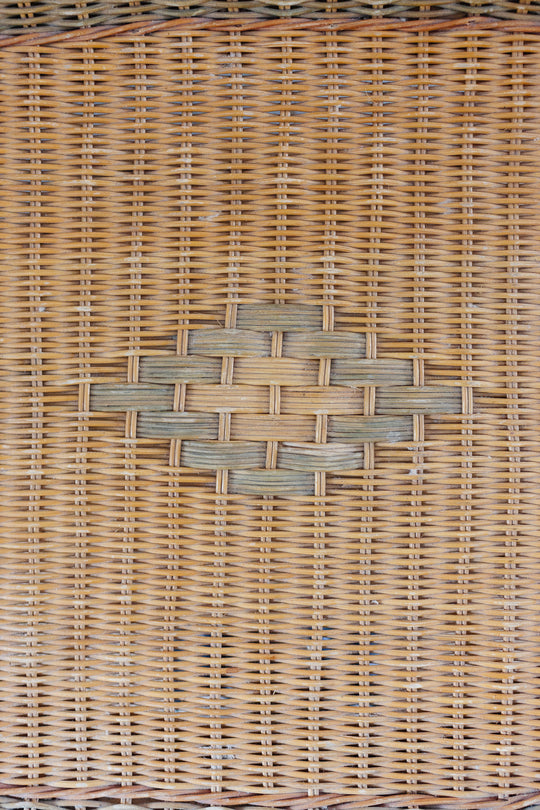 vintage french rattan and bamboo coffee table