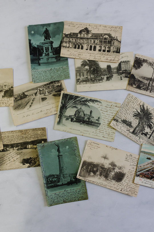 turn of the century French postcard set