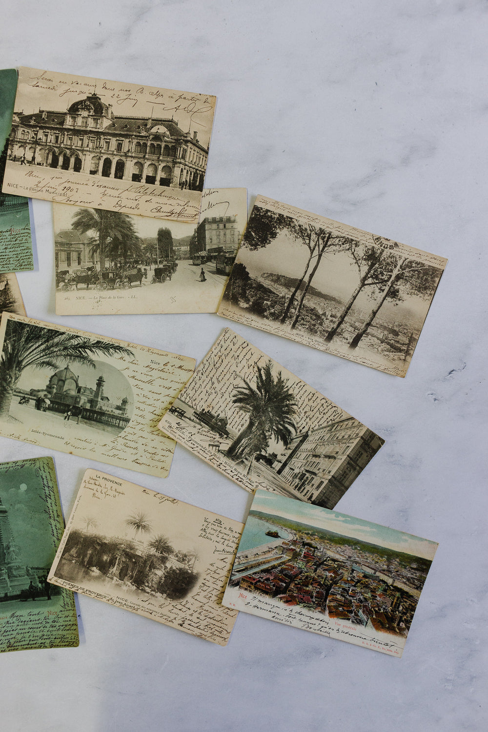 turn of the century French postcard set