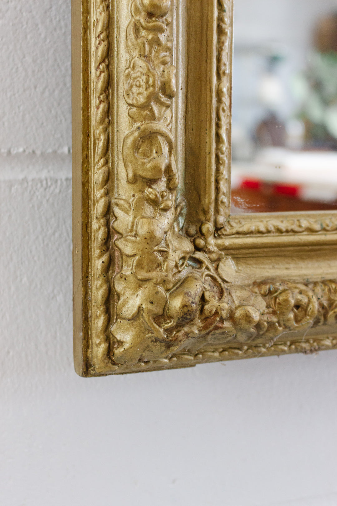 antique french gilt wood and plaster mirror