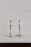 pair of antique french silver plated candlesticks