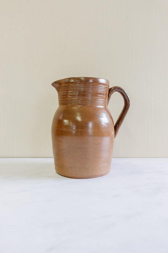 vintage French stoneware pitcher