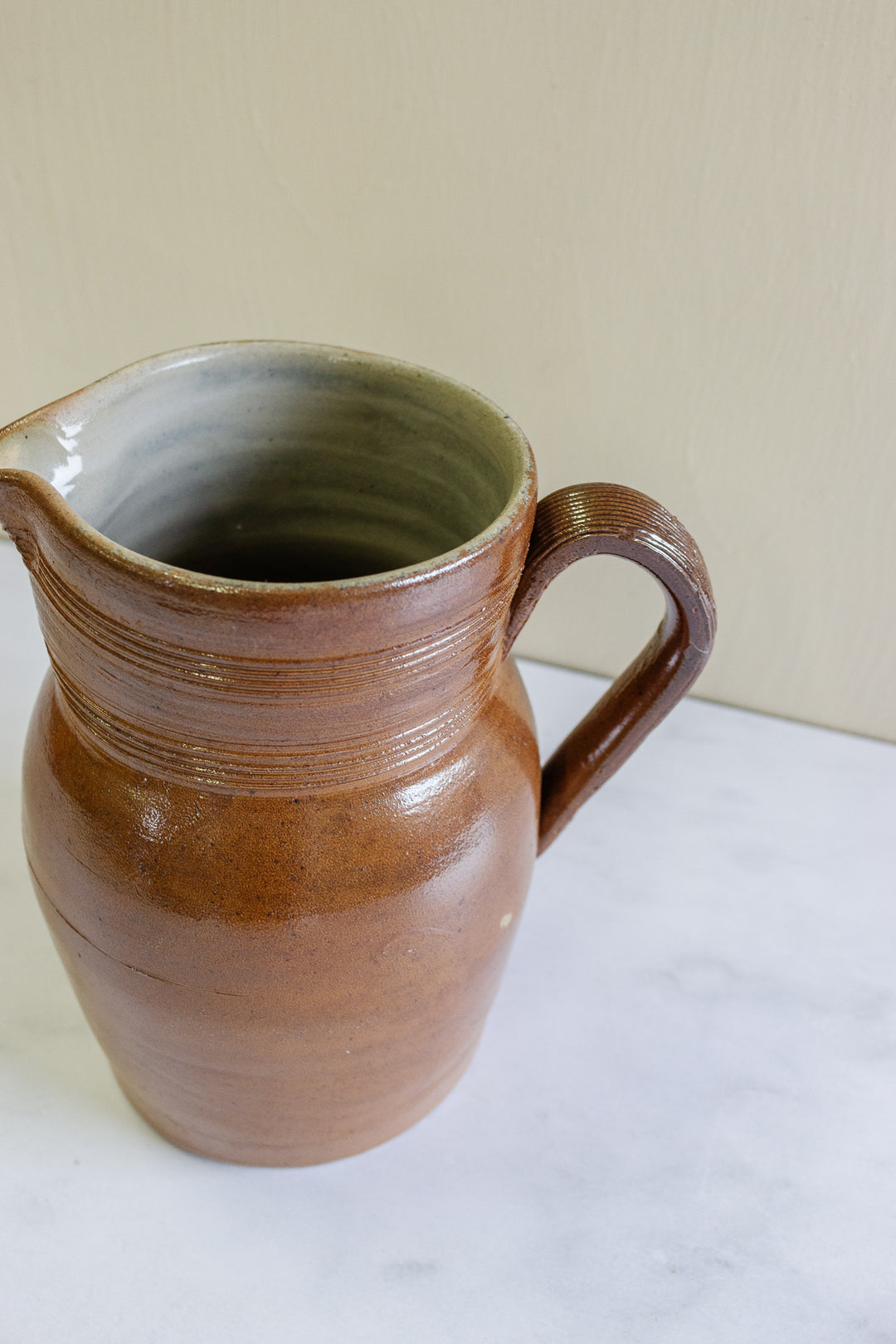 vintage French stoneware pitcher