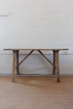 antique french primitive saw horse table
