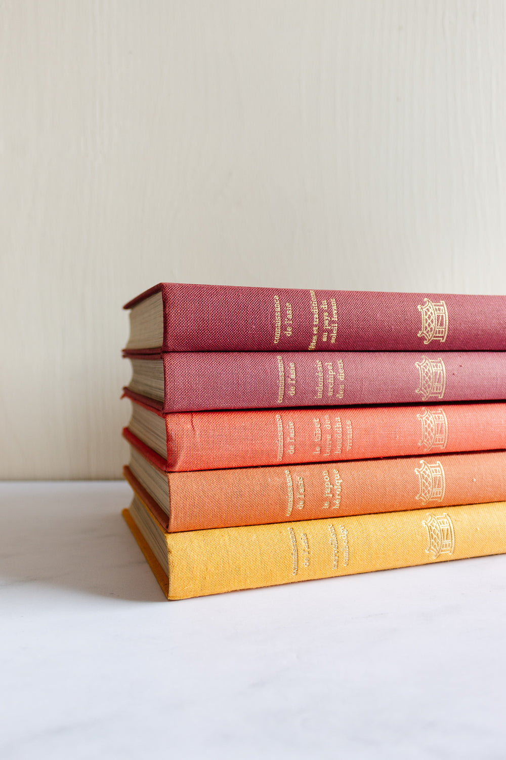 1960s French history books, “rainbow” stack