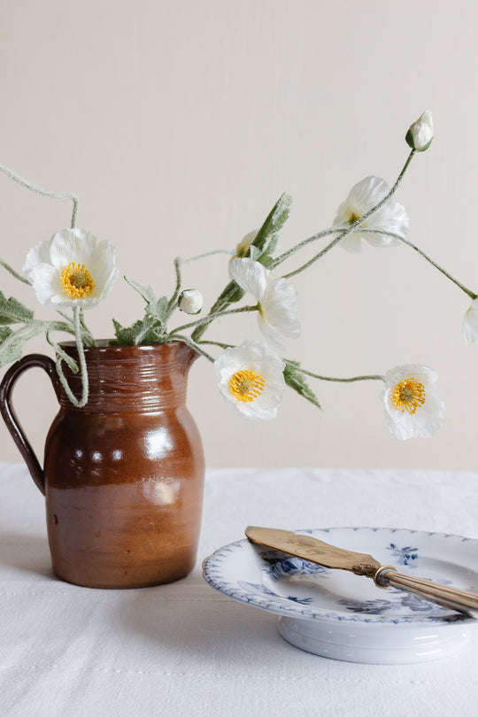 vintage French stoneware pitcher