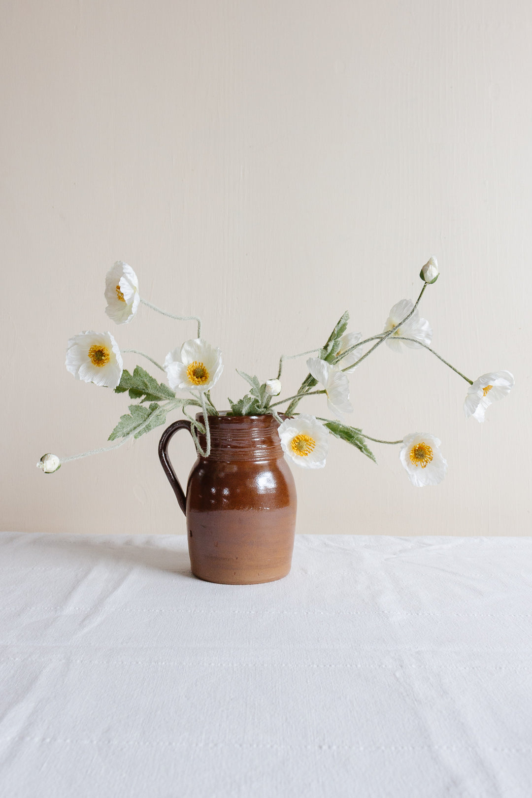 vintage French stoneware pitcher