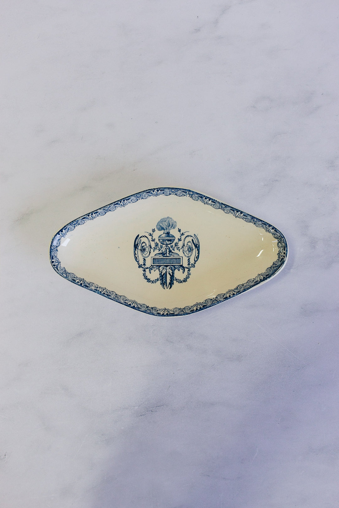 pair of antique french transferware "raviers"