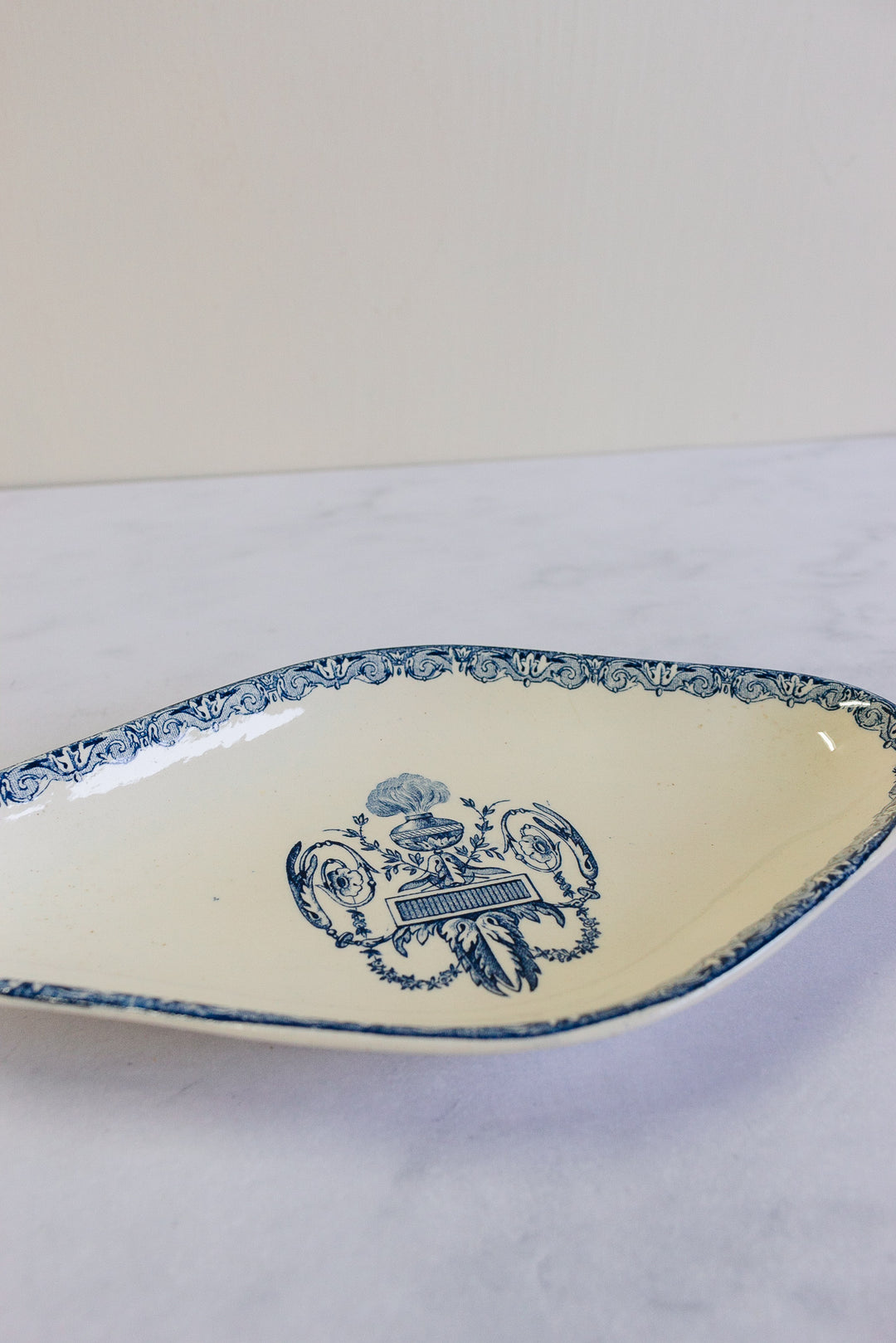 pair of antique french transferware "raviers"