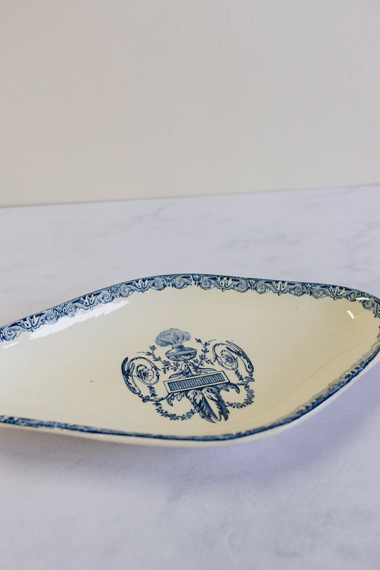 pair of antique french transferware "raviers"