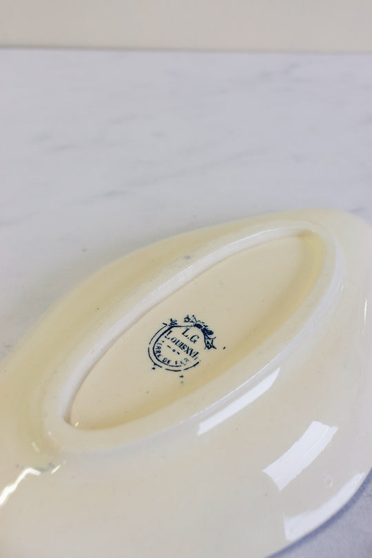 pair of antique french transferware "raviers"