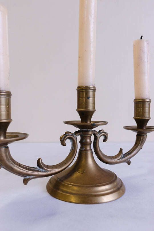 vintage french brass candelabra