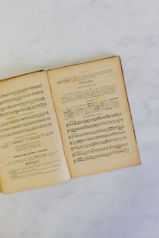 antique French music books, set of three