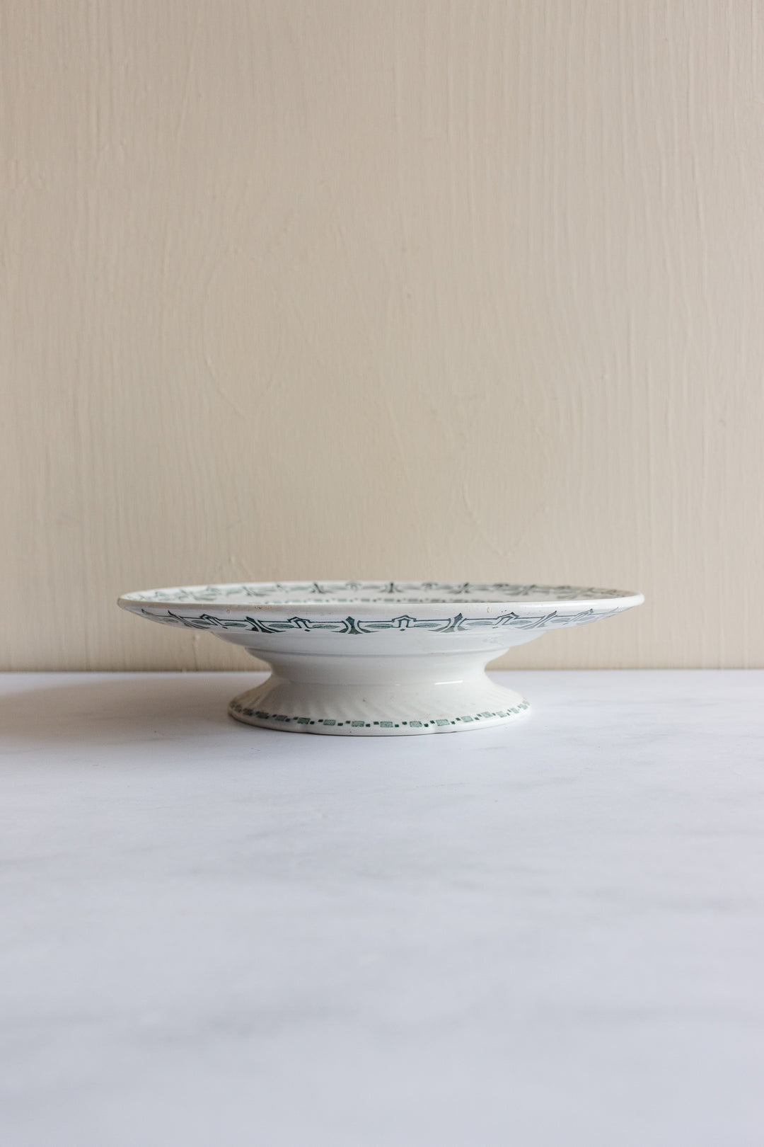 antique french "porcelaine de Gien" transferware cake stand