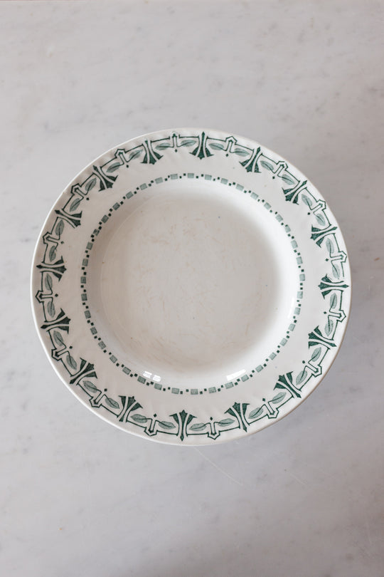 antique french "porcelaine de Gien" transferware cake stand