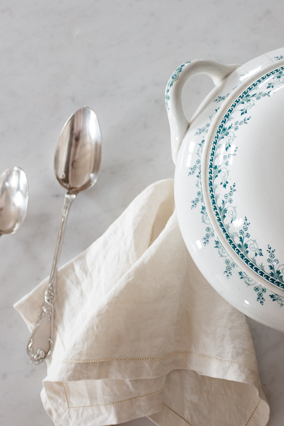 antique french transferware soupière