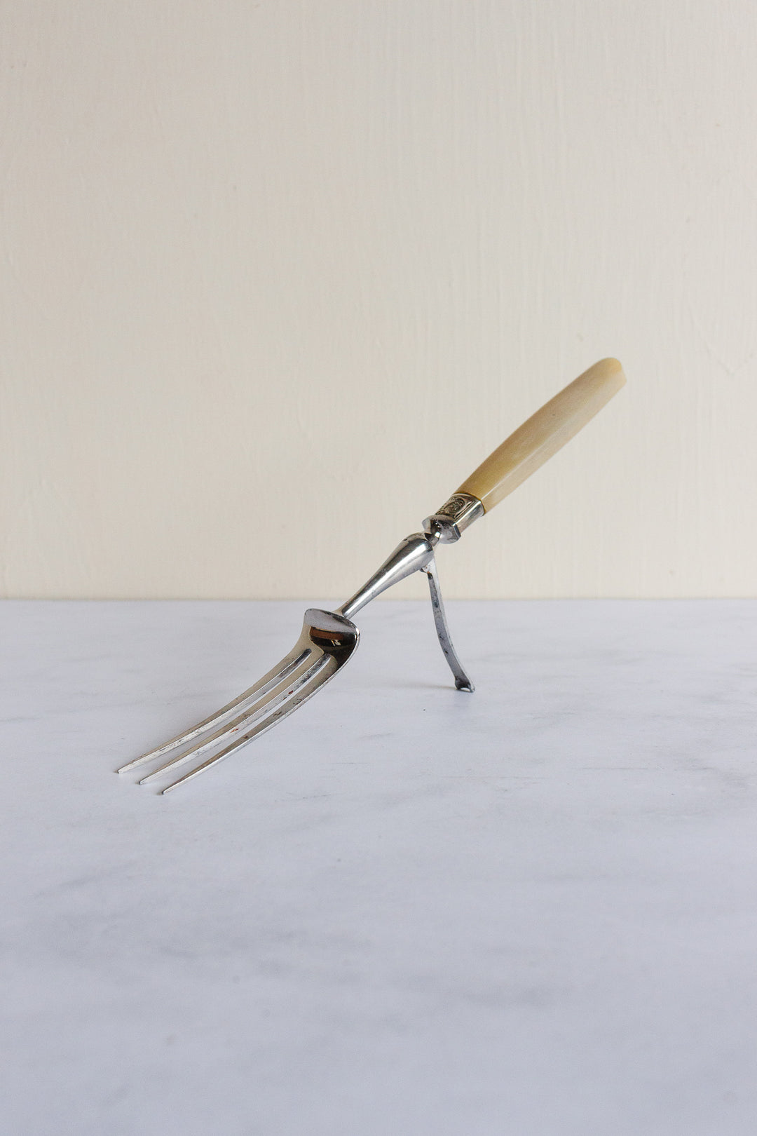 Antique French horn and silver plate carving set