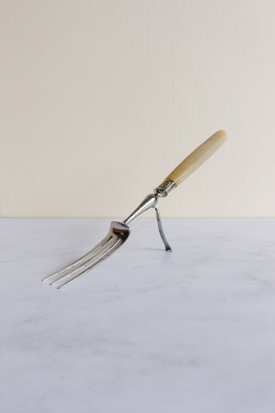 Antique French horn and silver plate carving set