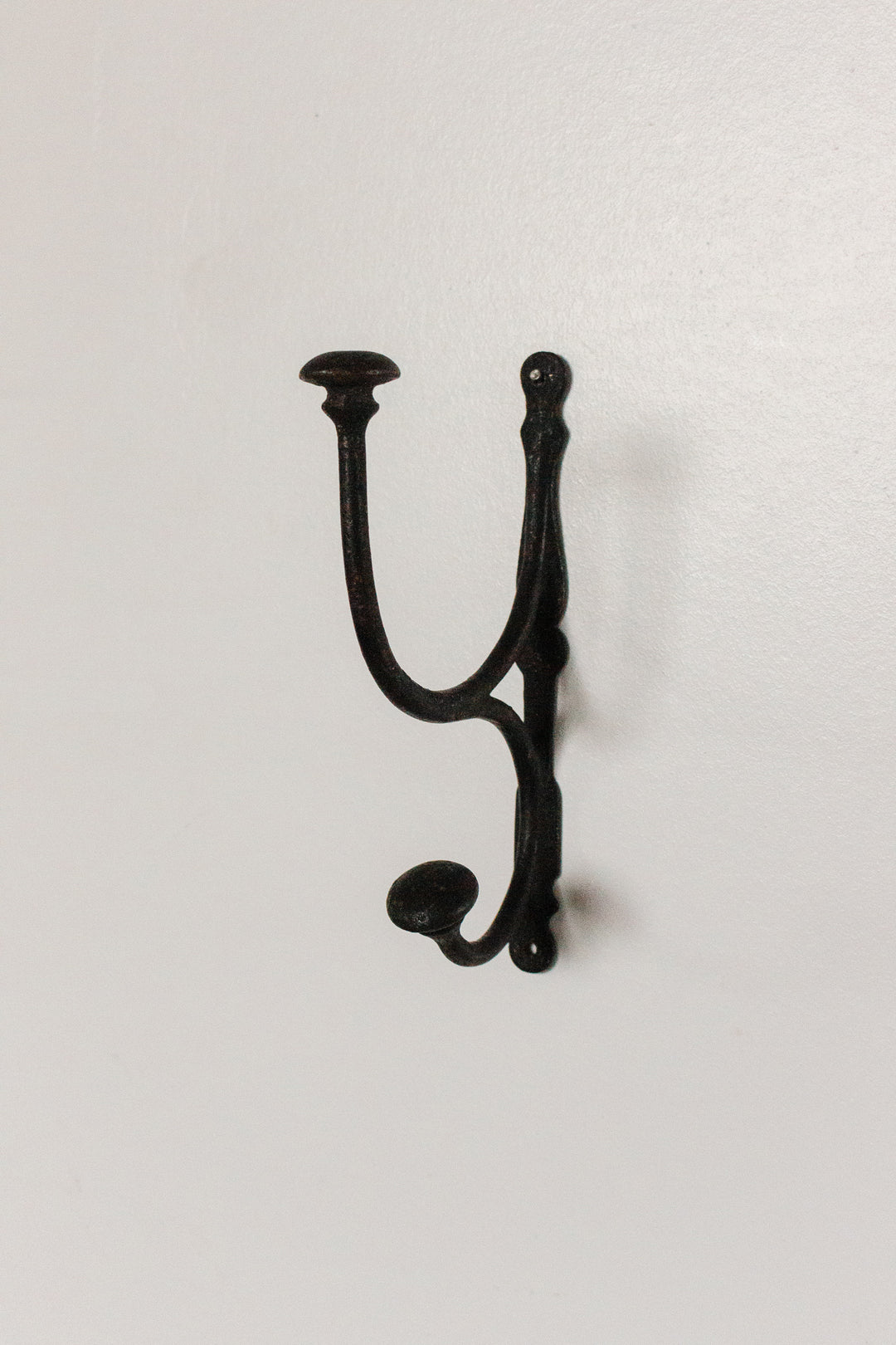 vintage french slender cast iron coat hook