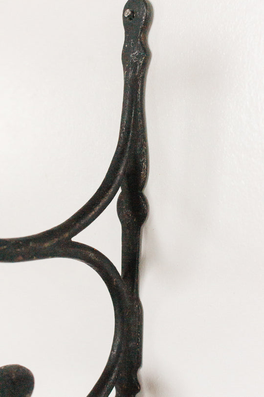 vintage french slender cast iron coat hook