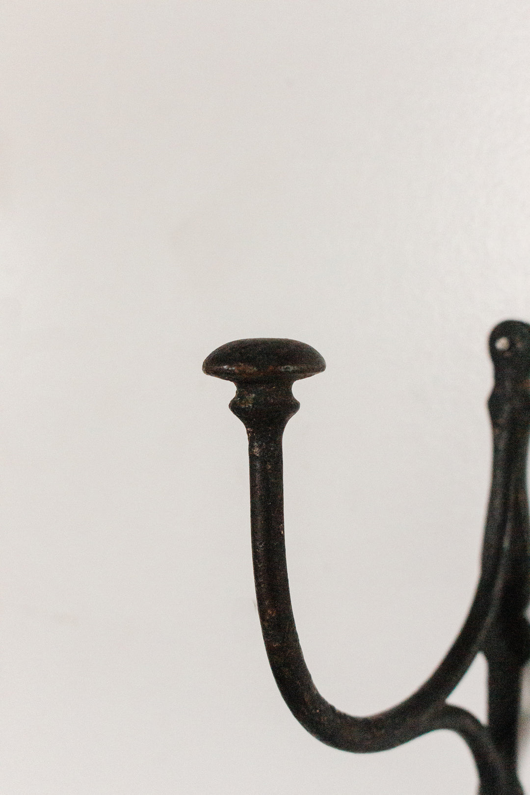 vintage french slender cast iron coat hook