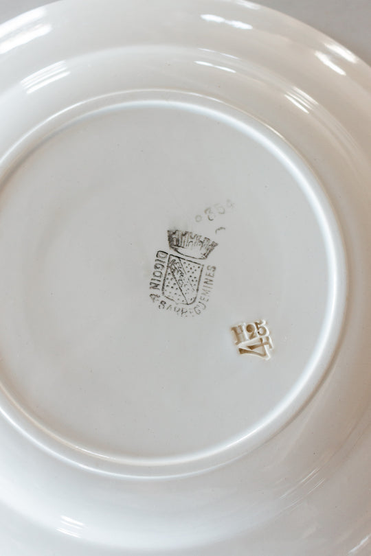 antique french Digoin transferware “creuses” soup plates, set of 7